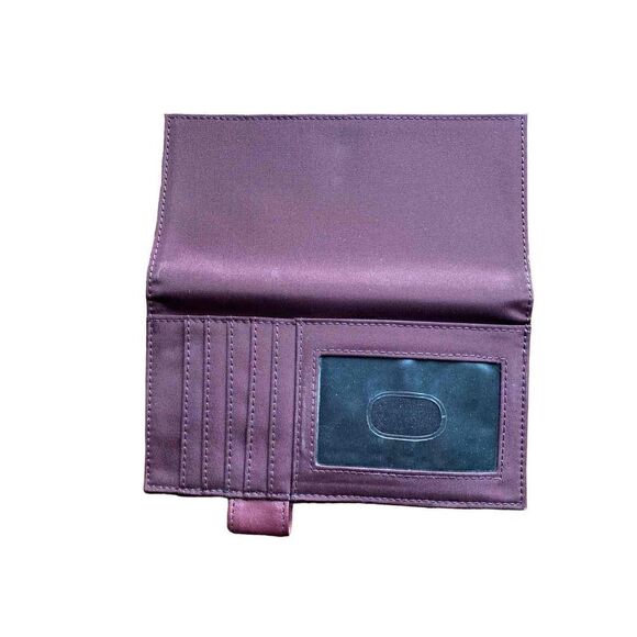 Franco Sarto Trifold Leather Wallet in deep maroon purple - Picture 2 of 8